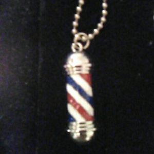 Barber pole necklace